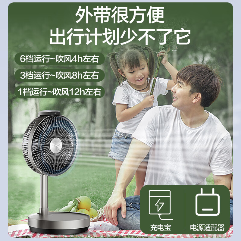 格力(GREE) 空气循环扇智能遥控户外便携电风扇可伸缩折叠落地扇直流变频风扇FSZ-2303Bg7