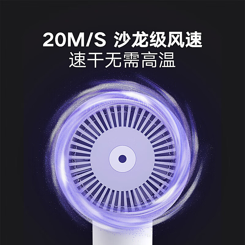 小米(MI)吹风机H300 米家高速吹风筒护发负离子速干家用大风力 便携小巧 自用宿舍降噪大功率发廊理发店专业无叶电吹风