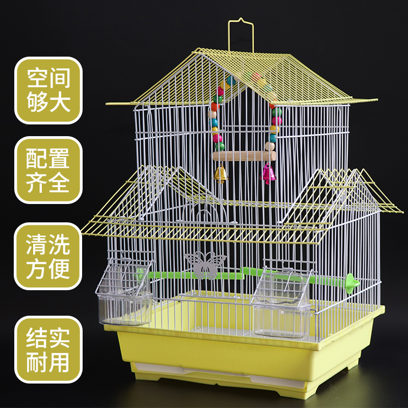 虎皮鹦鹉鸟笼子牡丹玄凤大号别墅笼子文鸟珍珠小号铁艺金属笼高清大图