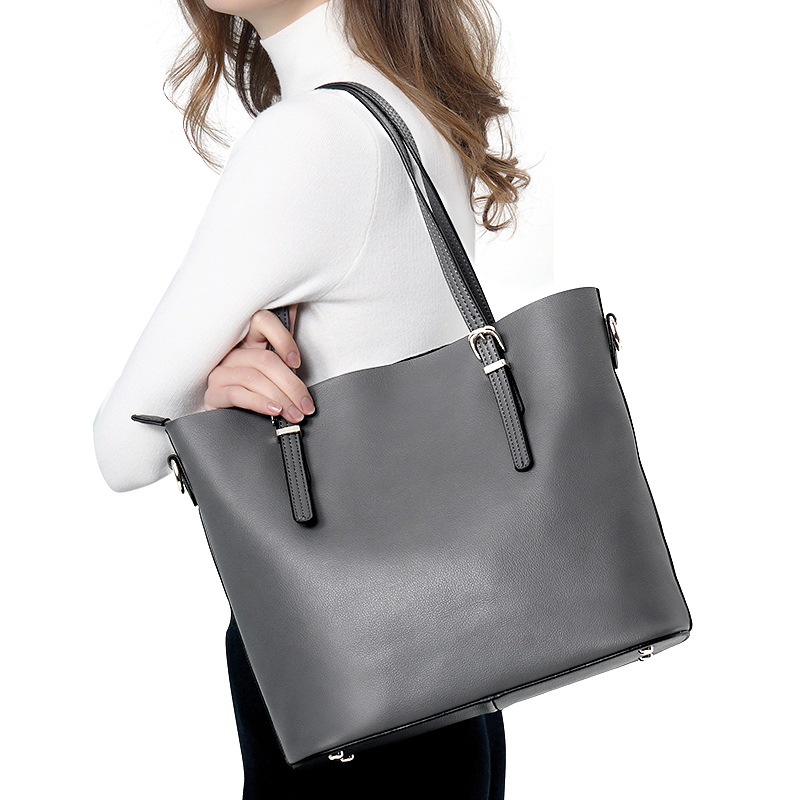 checkflag牛皮包包女包单肩包斜挎包女士手提包大容量女式手拎包潮流