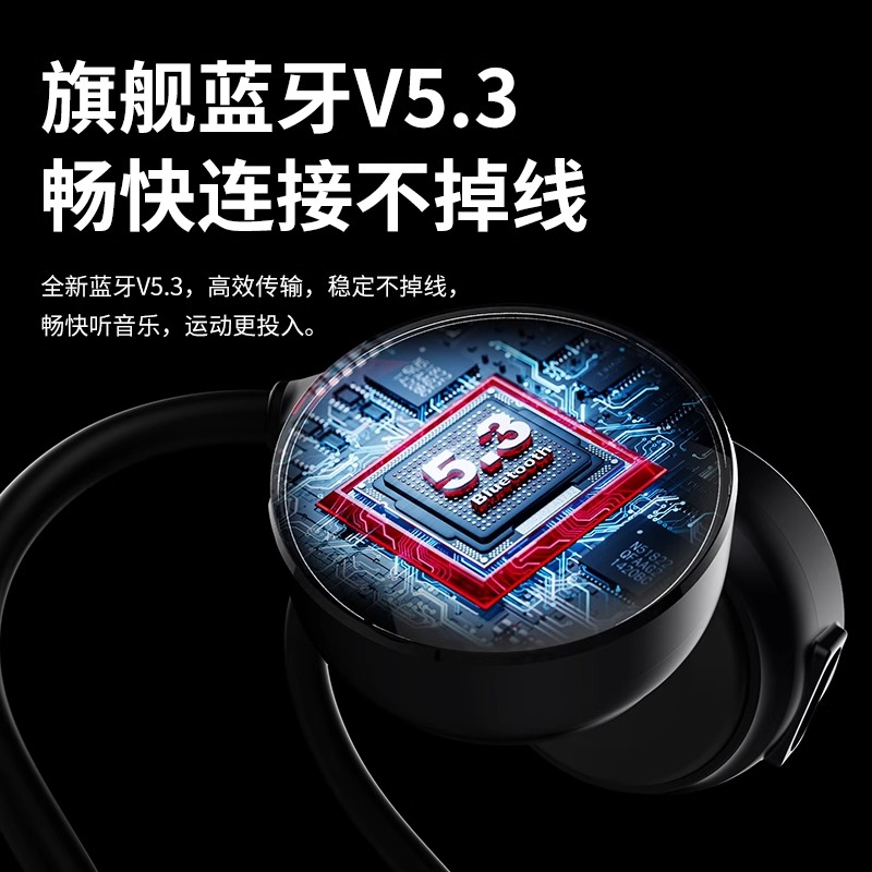 飞利浦(PHILIPS)骨传导耳机蓝牙无线开放式不入耳运动跑步户外骑行挂耳式长续航骨传感音乐耳机 TAA1609黑色高清大图