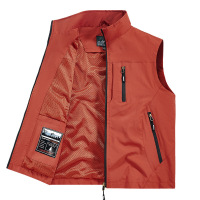 JPDUN男装工厂尾货户外立领功能性多袋防水透气速干马夹坎肩_965 3XL 砖红色