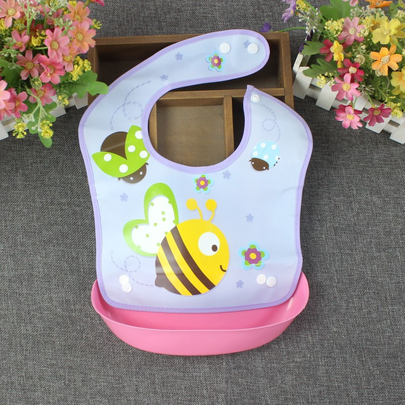2个装婴儿宝宝吃饭围兜儿童防水免洗可拆立体饭兜围嘴大号口水兜