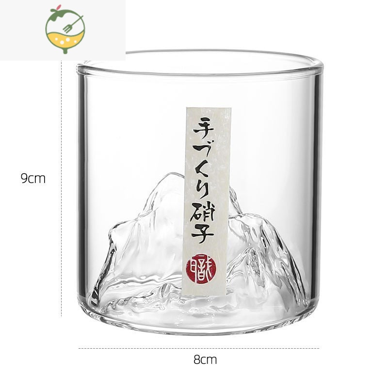 YICHENG国潮风观山酒杯富士山玻璃水杯威士忌酒杯江山杯藏山杯洋酒杯彩色 观山杯酒杯[大号带日文签]