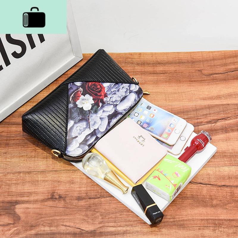 流行小包包女新款韩版时尚百搭女士印花个性单肩斜挎包贝壳零钱包NEWLAKE高清大图