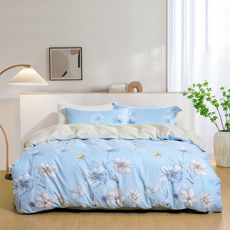 水星家纺怡梦花间全涤磨毛四件套 200*230cm 1.5m床高清大图