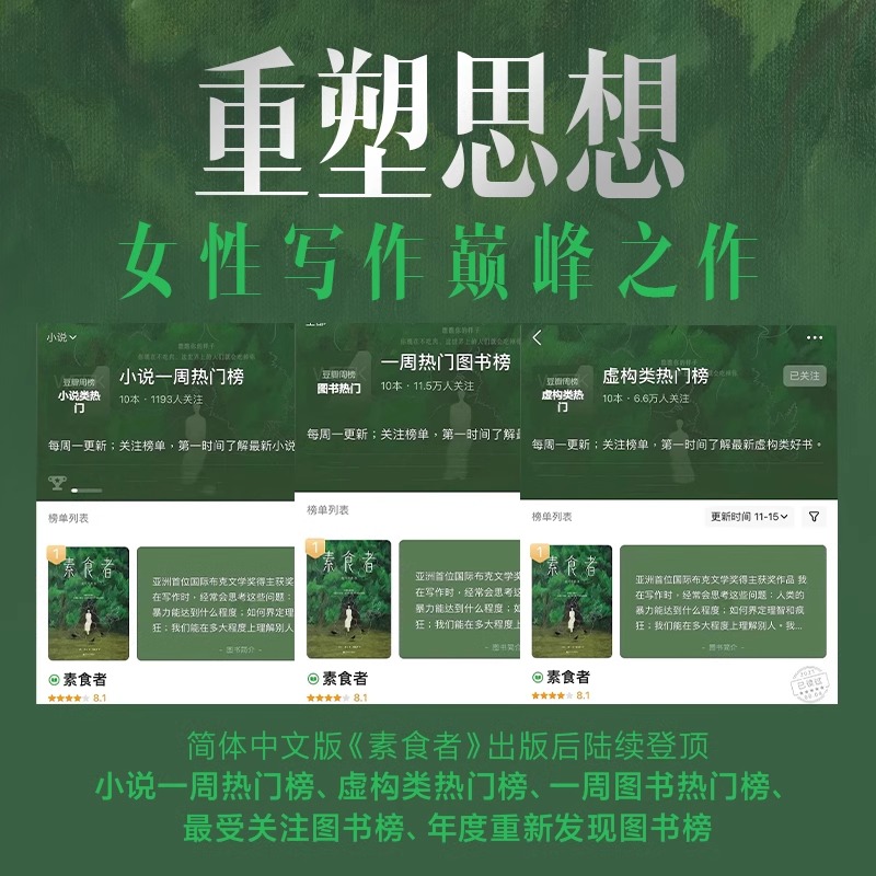 [韩江作品全6册] [正版]2024年诺贝尔文学奖得者韩江 素食者(新版)韩江 女权主义书籍 女性阅读书籍白把晚餐放进抽高清大图