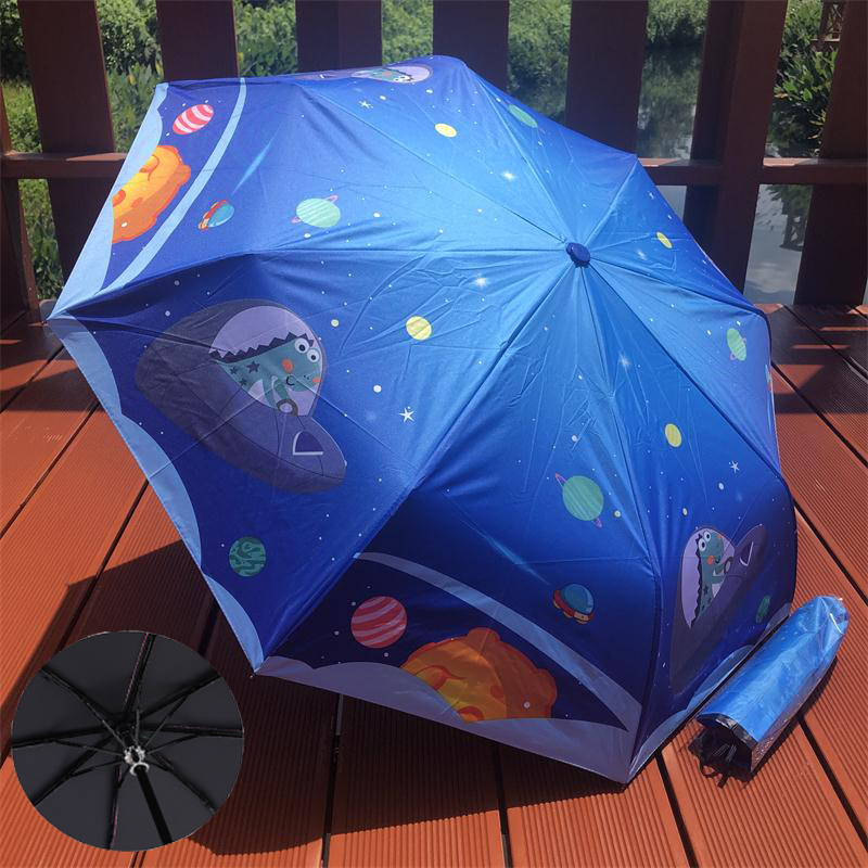 卡通全自动儿童雨伞三折叠伞小学生男女孩轻便放书包大号防晒遮阳