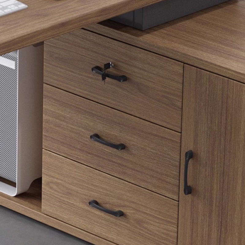 伟樽办公桌带侧柜140*60*75cm套高清大图