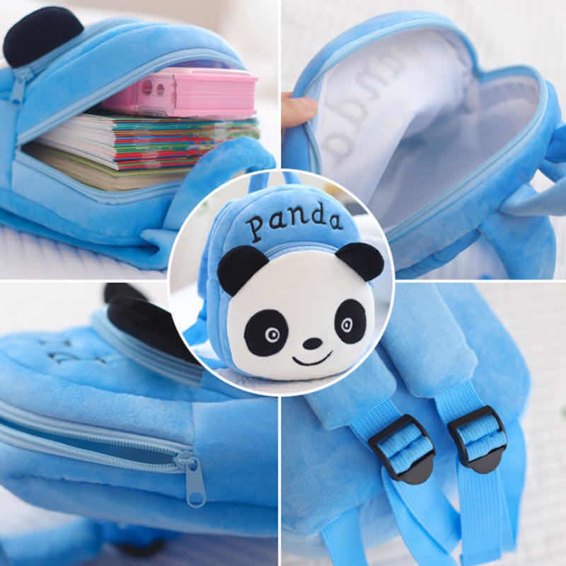 韩版迷你卡通儿童卖萌可爱毛绒双肩包幼儿园女学生小书包玩具书包熊猫