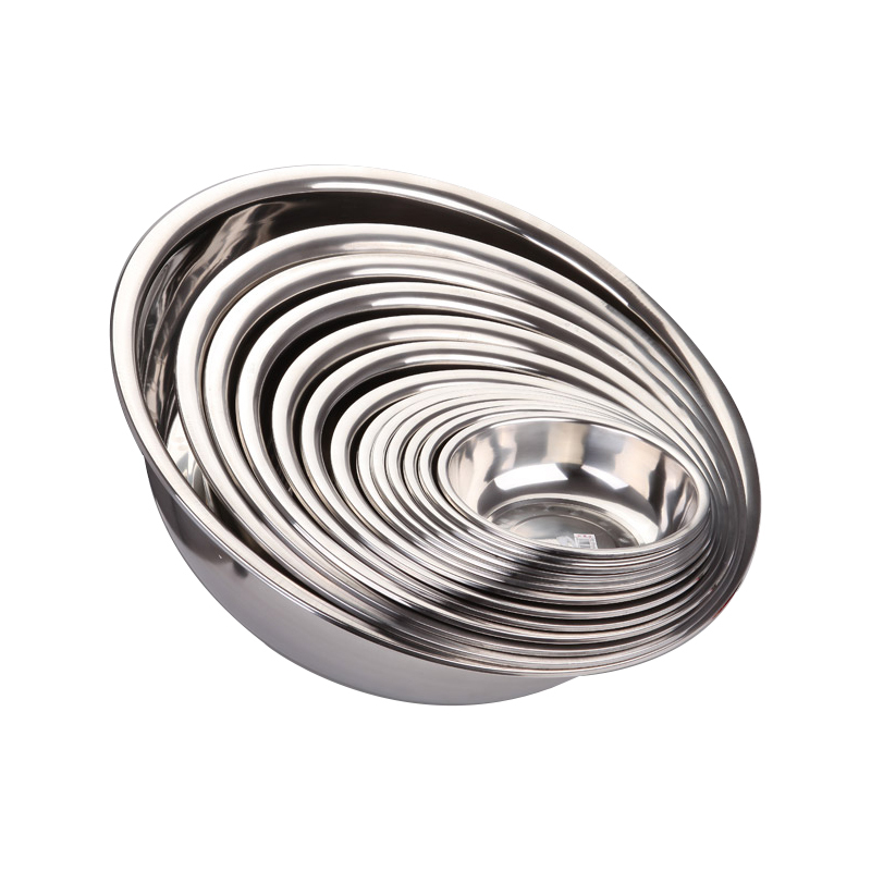 金迪乐厨房特厚不锈钢汤盆圆形洗菜反边斗盆高清大图