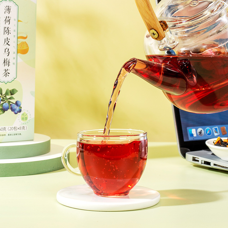 雅丽百花缘 薄荷陈皮乌梅茶160g 夏日果茶20包三角包袋泡茶水果花茶