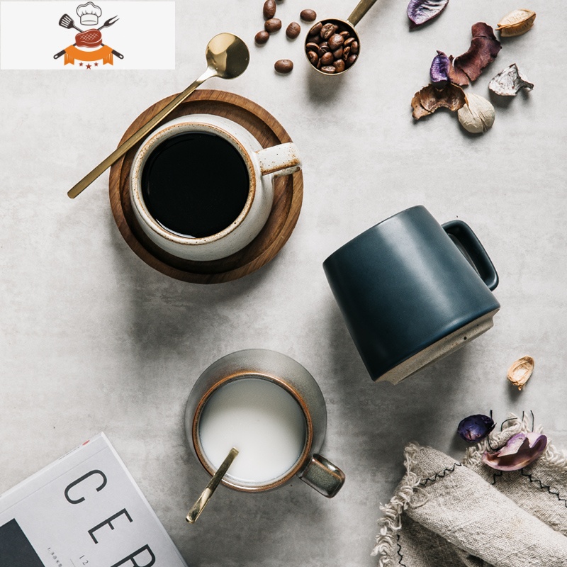 创意水杯小众陶瓷杯复古风日式粗陶马克杯办公室咖啡杯家用礼盒装 敬平高清大图