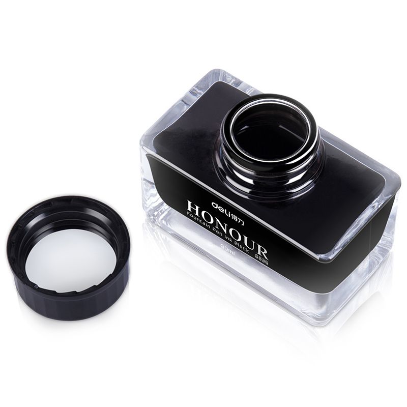 得力(deli)非碳素黑色钢笔墨水 30ml/瓶S636 单瓶装