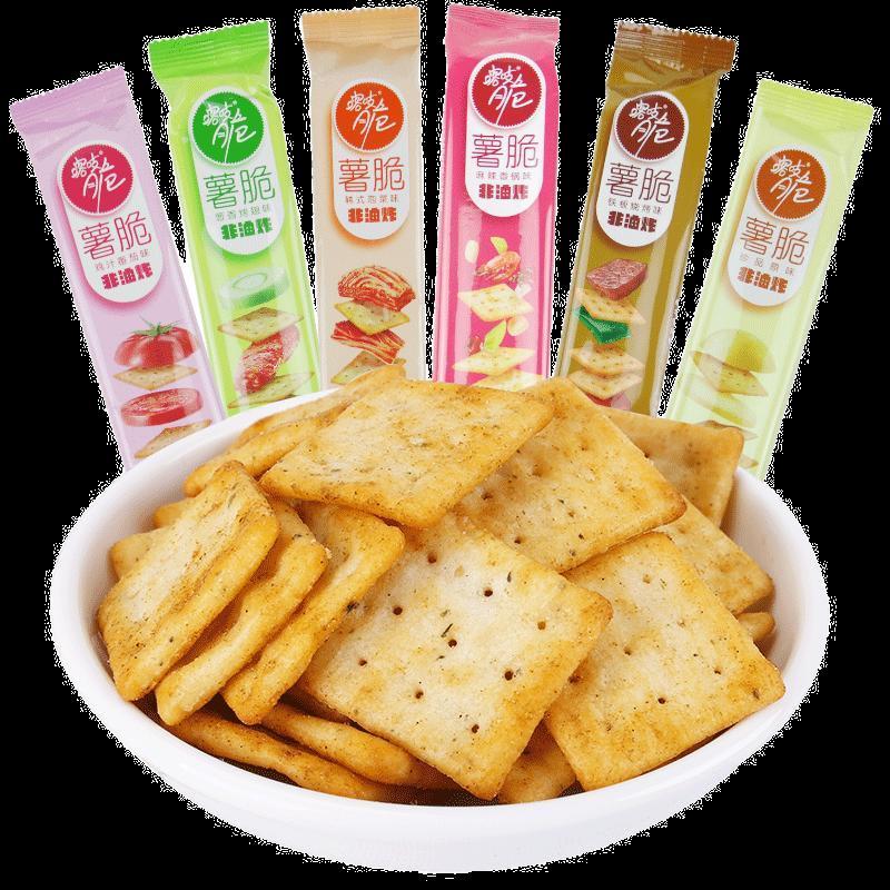 满299减200洽洽喀吱脆薯脆饼干多口味45g休闲小吃零食