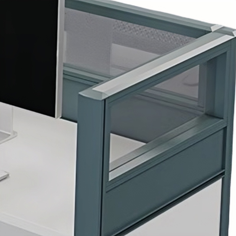 豫龙都屏风工位带柜四人张高清大图