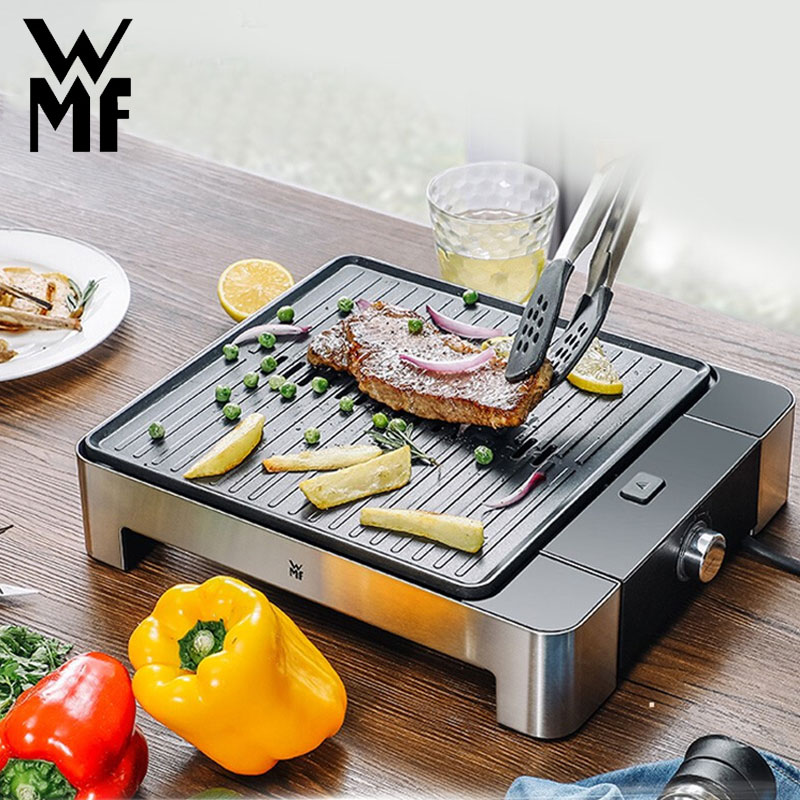 德国wmf福腾宝电烤炉 烧烤炉家用便携烤肉少烟不粘多功能方形烧烤机电