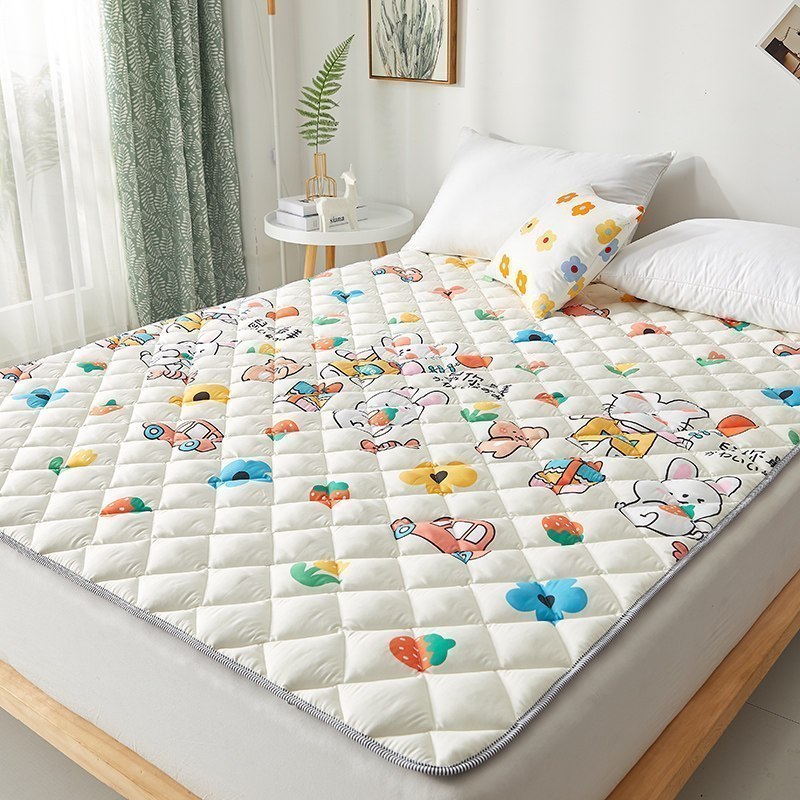 美帮汇可水洗床护垫儿童榻榻米床垫0.9m单人学生宿舍四季防滑地垫 鼠你最美 180*200cm【加厚可水洗折叠】