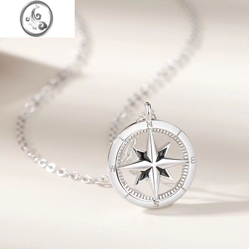 jimi八芒星罗盘情侣项链一对小众简约几何吊坠锁骨链情人节礼物