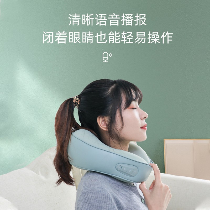 上亨 SHZH-JZY004 颈椎按摩器 U型颈部按摩仪电动护颈仪按摩枕头脖子颈部多功能物理揉捏按摩器 智能护颈仪高清大图