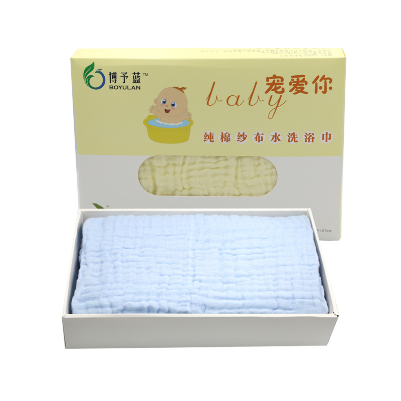 博予蓝婴儿浴巾纯棉纱布盖毯加厚吸水柔软夏季薄儿童浴巾婴儿用品