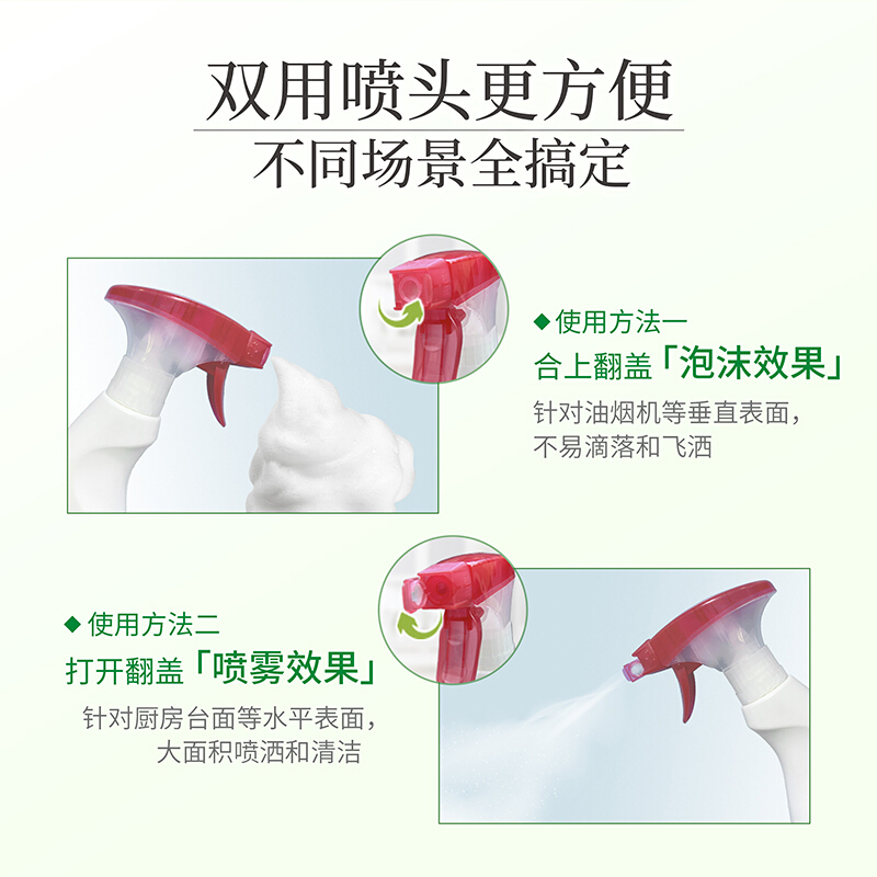 奥妙(OMO)厨房重油污净(双瓶装)480g*2瓶 绿茶薄荷香型 联合利华出品
