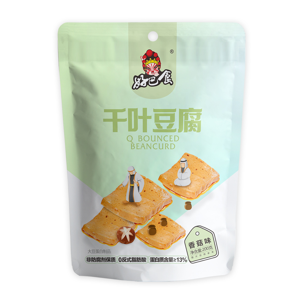 好巴食 豆腐干 四川风味休闲零食 Q豆干香菇味200g高清大图