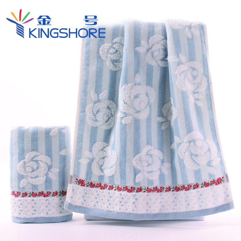 金号(KING SHORE) 毛巾纯棉割绒无捻纱加大加厚面巾G1758WH一条装