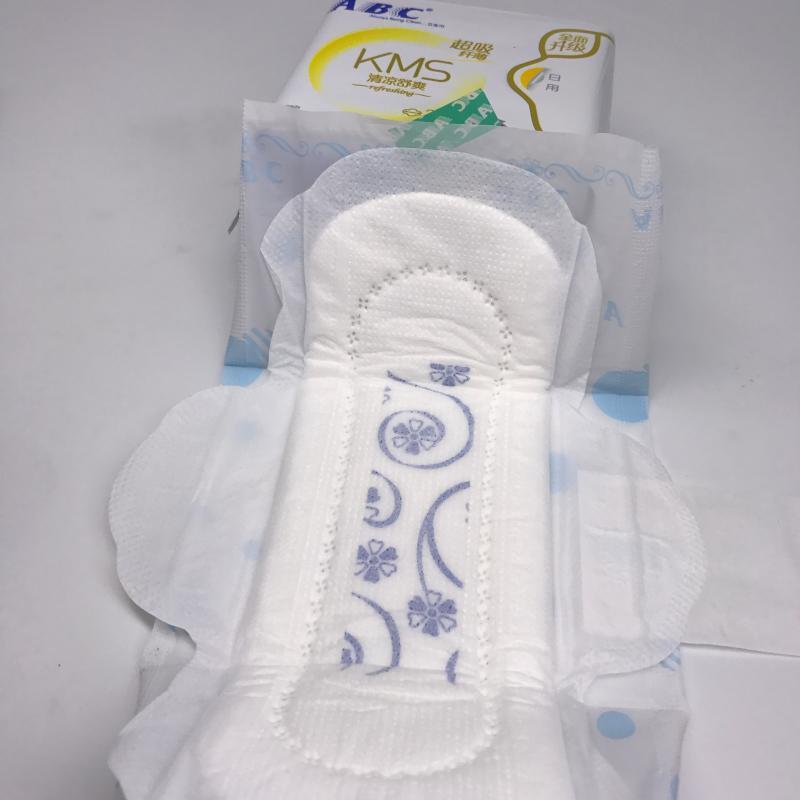 abc棉柔卫生巾蓝芯瞬吸透气日夜用组合装姨妈巾学生批发整箱 3包240mm