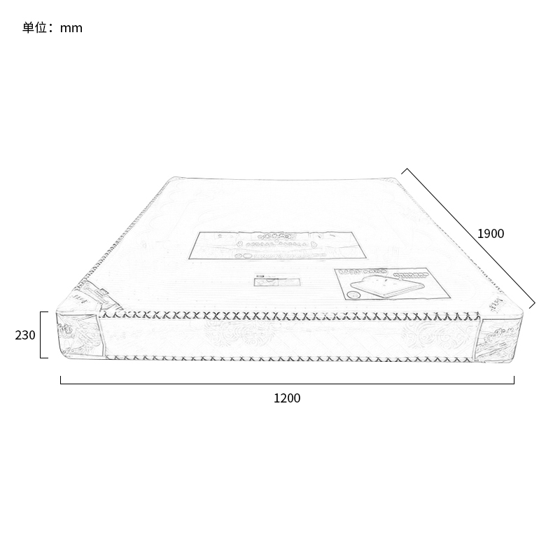 富莱斯宝 乳胶弹簧床垫 1200*1900*230 /床高清大图