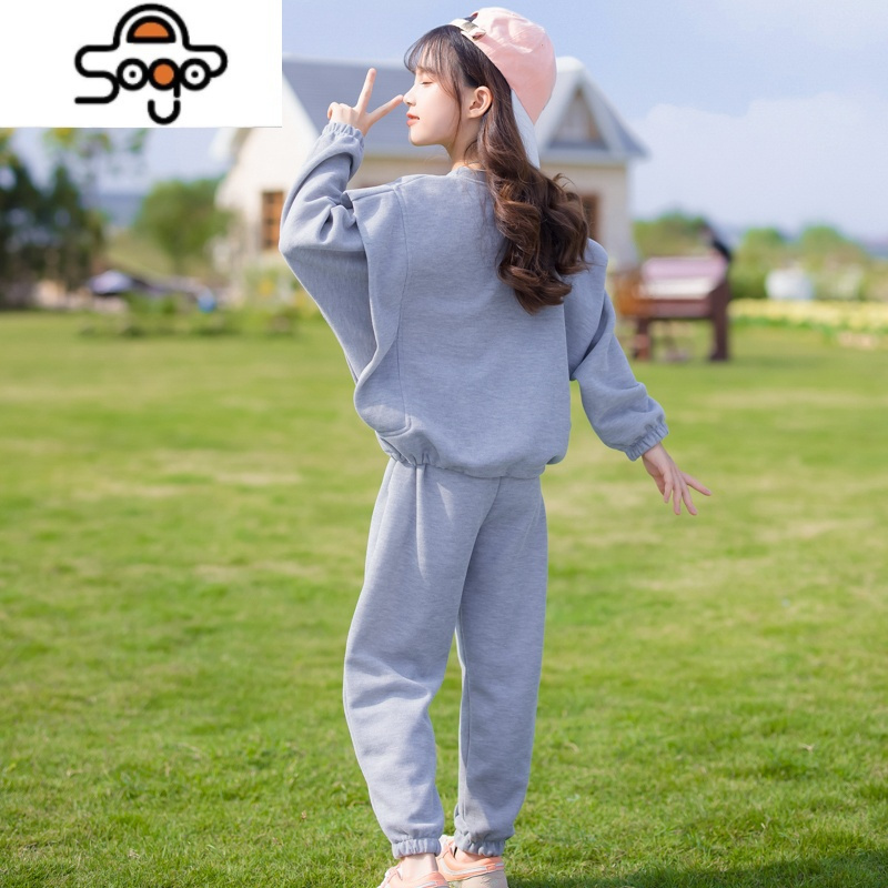 女童秋季卫衣套装2022新款儿童洋气时髦秋装中大童春秋休闲童装 七色王国