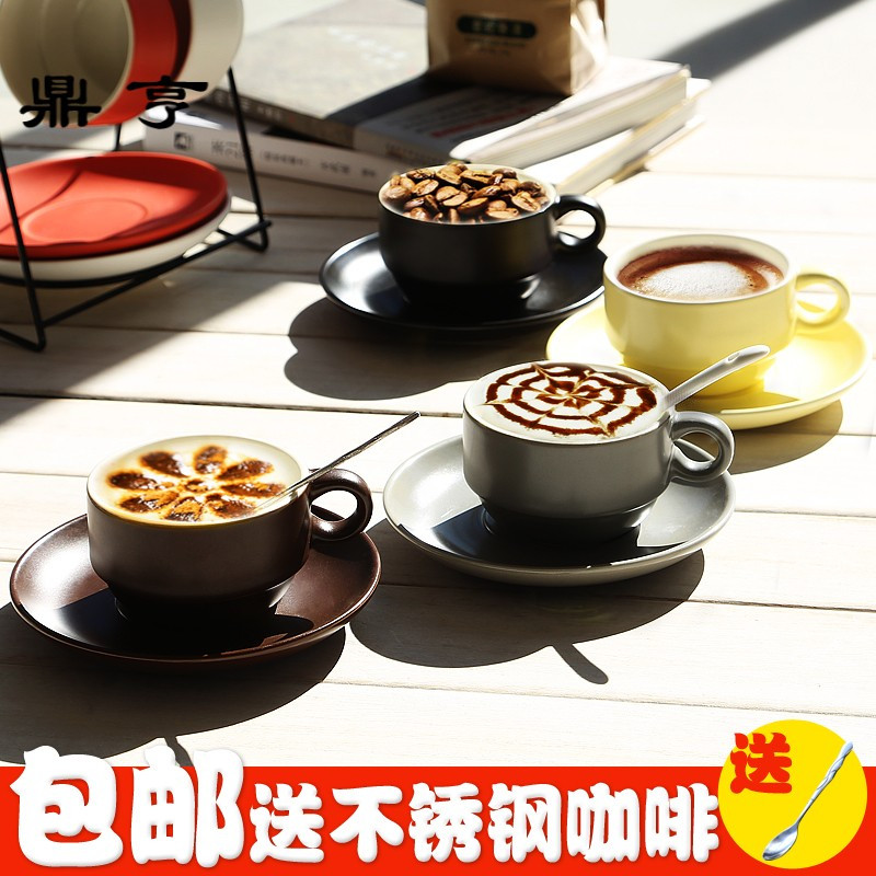 鼎亨欧式咖啡杯套装组带碟勺杯架陶瓷英式下午茶水杯子家用马克杯