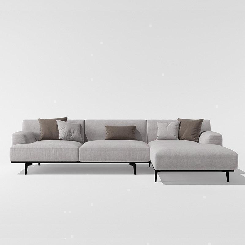 森美人轻奢羽绒布艺沙发北欧简约现代客厅组合套装意式简黑白灰设计师