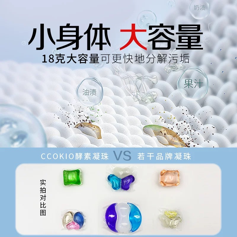 CCOKIO(酷优客) 7X酵素洗衣凝珠30颗*1盒 阳光花果香高清大图
