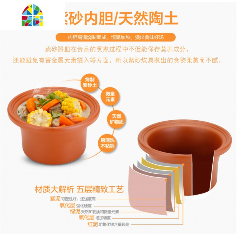 电炖锅紫砂锅煮粥锅电砂锅迷你小炖盅全自动宝宝家用陶瓷bb煲汤锅 FENGHOU V预约1.5L(适合1-2人)收藏送礼