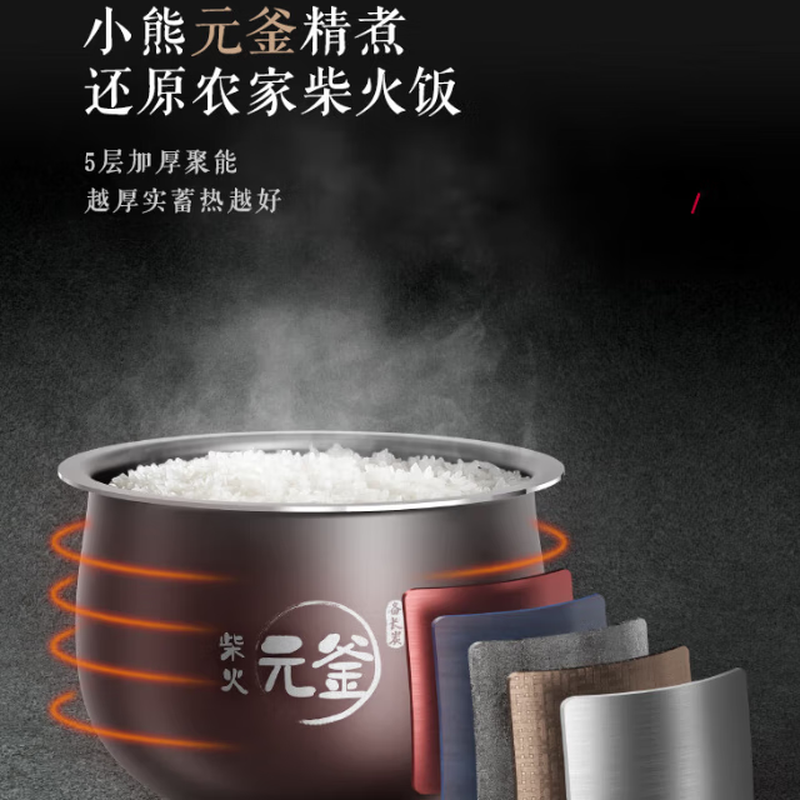 小熊(Bear)电饭煲 2~3人迷你小容量智能预约 多功能微压柴火元釜内胆2L 电饭锅 DFB-B20A1高清大图