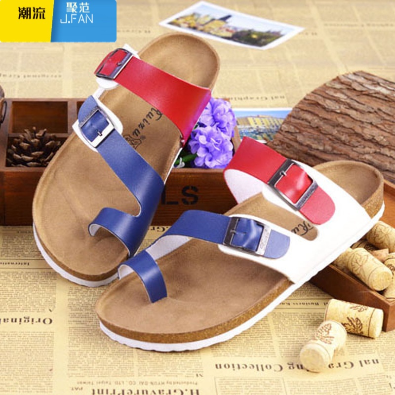 聚范拖鞋男夏季潮流人字拖凉鞋男软木沙滩韩版夹脚情侣凉拖鞋女夏透气高清大图
