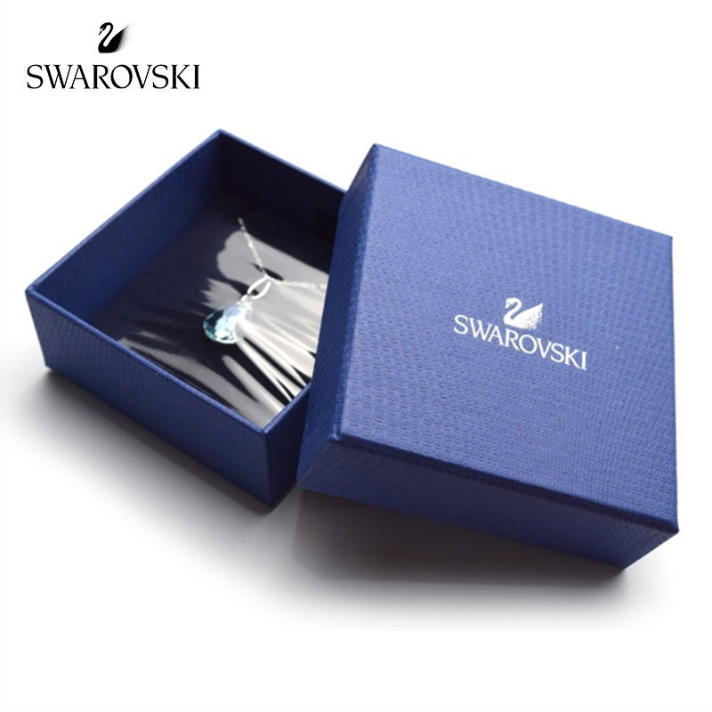 [直营]施华洛世奇(SWAROVSKI) 欧美风格 人造水晶 送恋人 浅粉蓝色 雨滴 女士项链