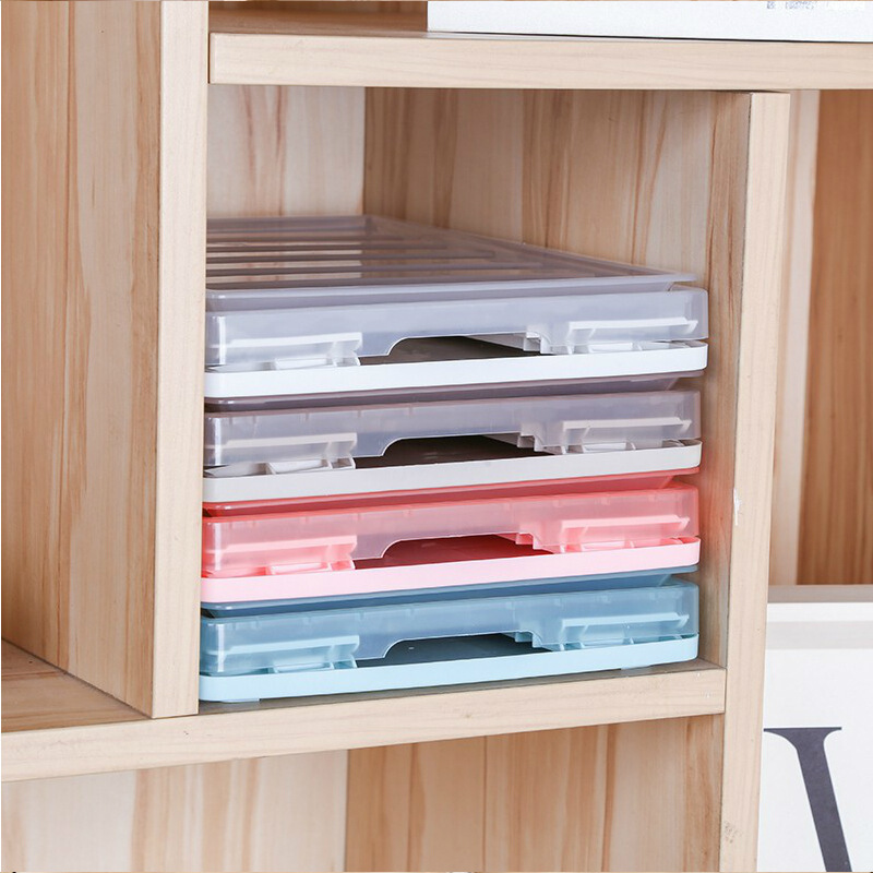 搬家整理箱车载储物箱衣物玩具箱书箱塑料简易带盖透明折叠收纳箱蓝色