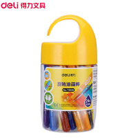 得力(deli)72056旋转油画棒24支/筒 水溶性蜡笔涂鸦笔 油画笔学生儿童宝宝彩色可水洗绘画笔 炫彩棒24色