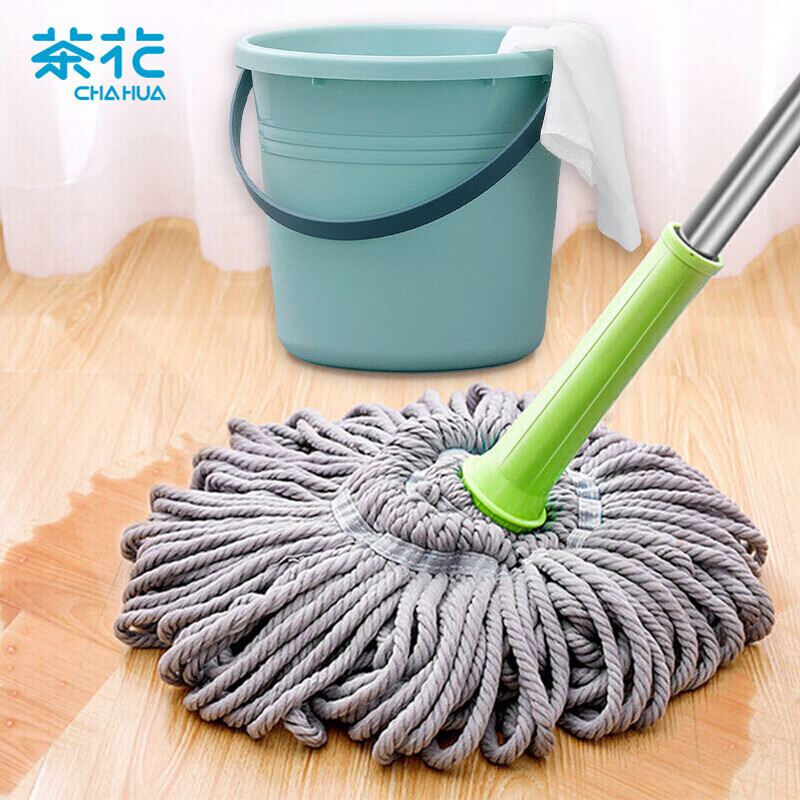 茶花 免手洗拧水拖把+洗拖把水桶 B05001 拖把1 水桶1