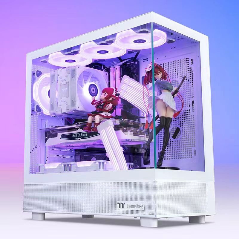 Thermaltake(Tt)钢影透S海景房机箱 电脑主机黑色(ATX主板/支持360水冷/270°全景/9风扇位