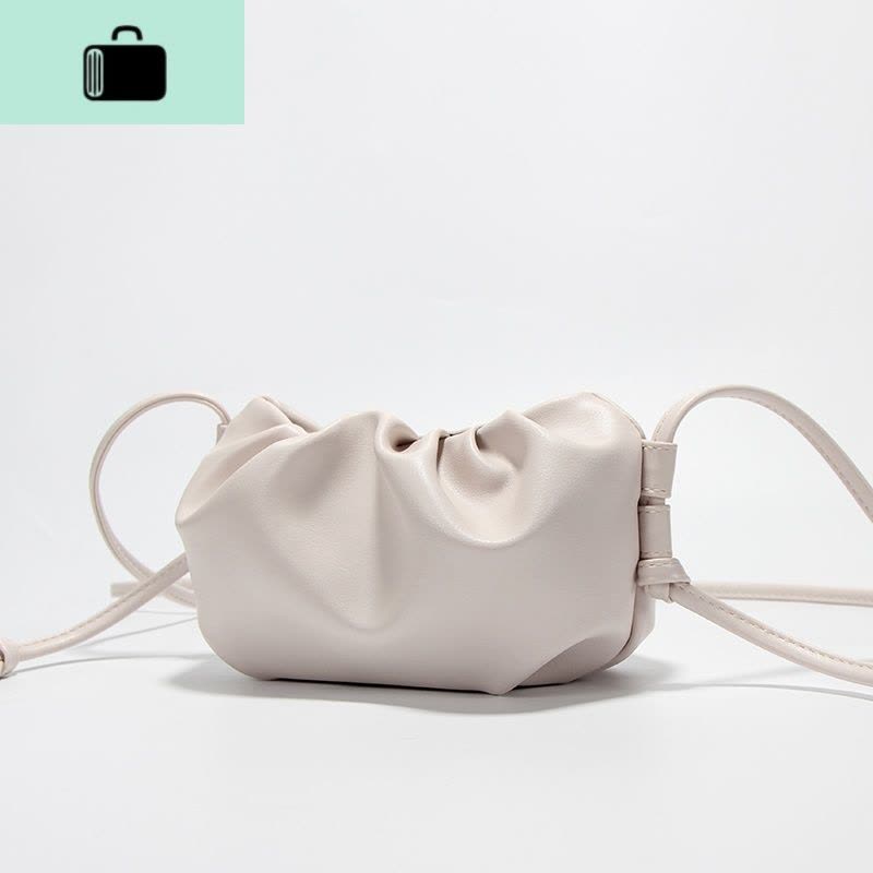 云朵包2020新款女夏时尚百搭褶皱柔软饺子包迷你可爱单肩斜跨小包NEW LAKE女斜挎包图片