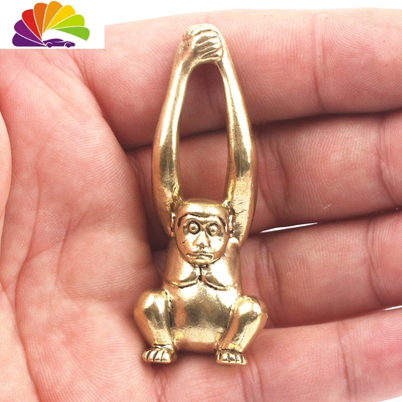 舒适主义纯铜钥匙扣生肖猴子挂件吊坠创意手工编织绳男女汽车个性礼品