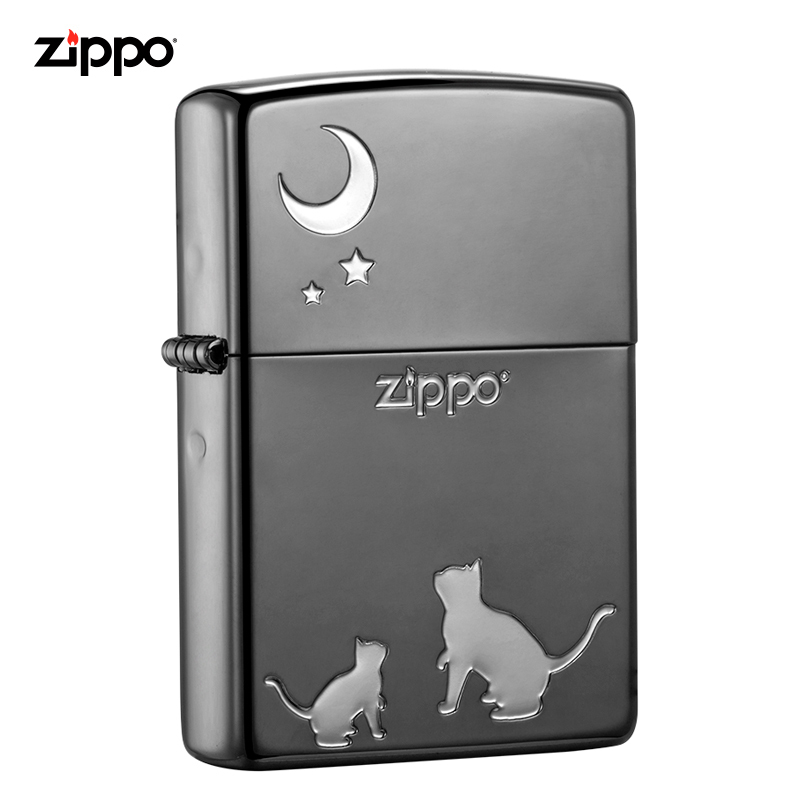 美国ZIPPO打火机 芝宝 喵望星空防风打火机 黑色 男士礼品