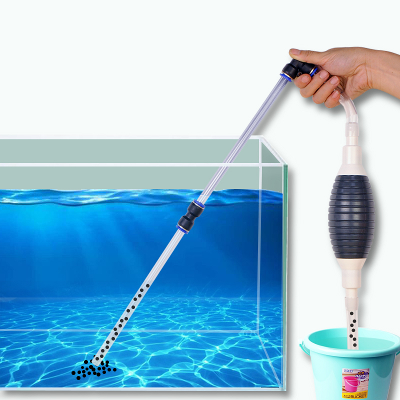 鱼缸换水器 手动可加长型吸便器鱼缸清洁工具大气囊虹吸管换水器高清大图