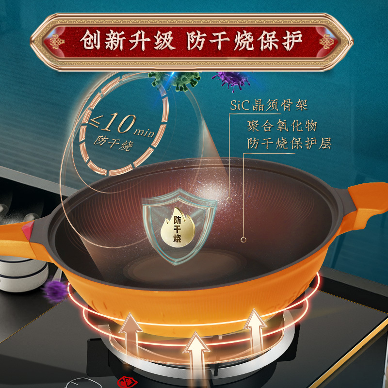 帝伯朗 菲尼雅 浮雕钛金多用锅32cm 伽罗橙DBL-FNY01高清大图