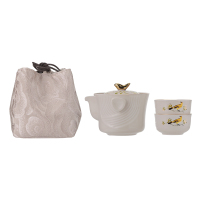 多样屋(TAYOHYA) 喜上眉梢 便携茶具4件套(壶170ml*1+杯55ml*1+布袋*1) TA31-0075BP