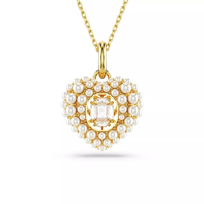 施华洛世奇(SWAROVSKI)金色调女士项链38cm小巧精致百搭配饰日常