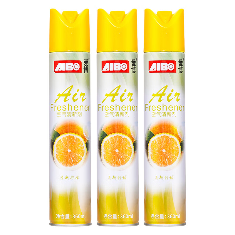 爱博空气清新剂 柠檬香360ml*3 除臭喷雾室内除异味卫生间除臭香薰高清大图